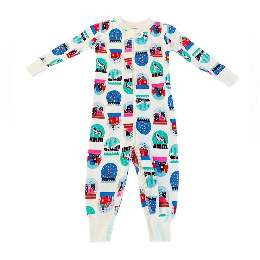 Hanna Andersson Colorful Holiday Kids Onsie Pajamas Size 12-18 Months